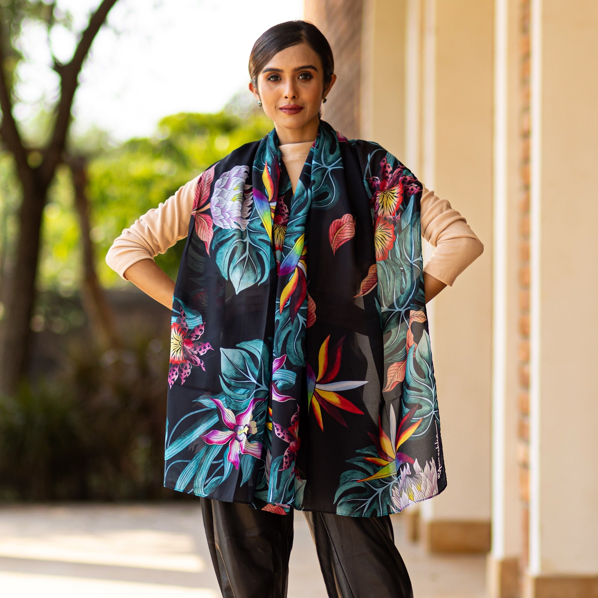 Anuschka Printed Chiffon Lightweight Scarf main image 0