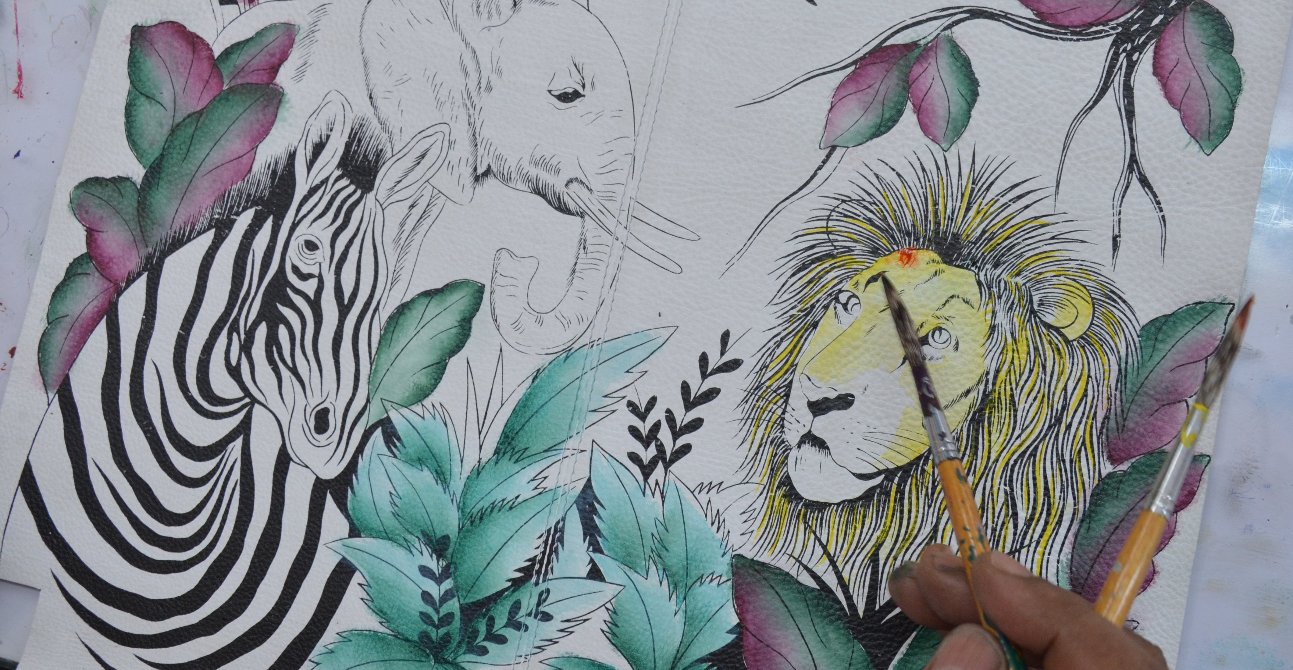 Leather Hand Painted Art - African Adventure – Anuschka (EU)