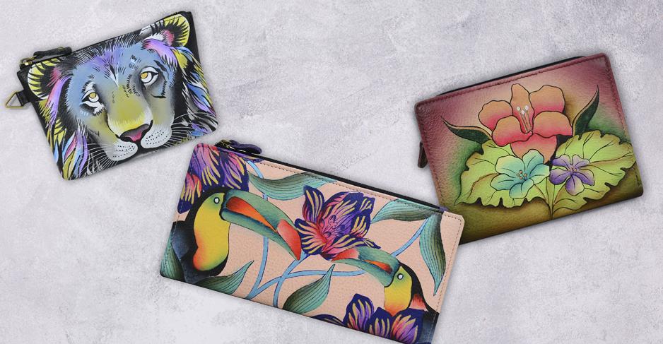 Anna Handpainted Leather Accessories Collection