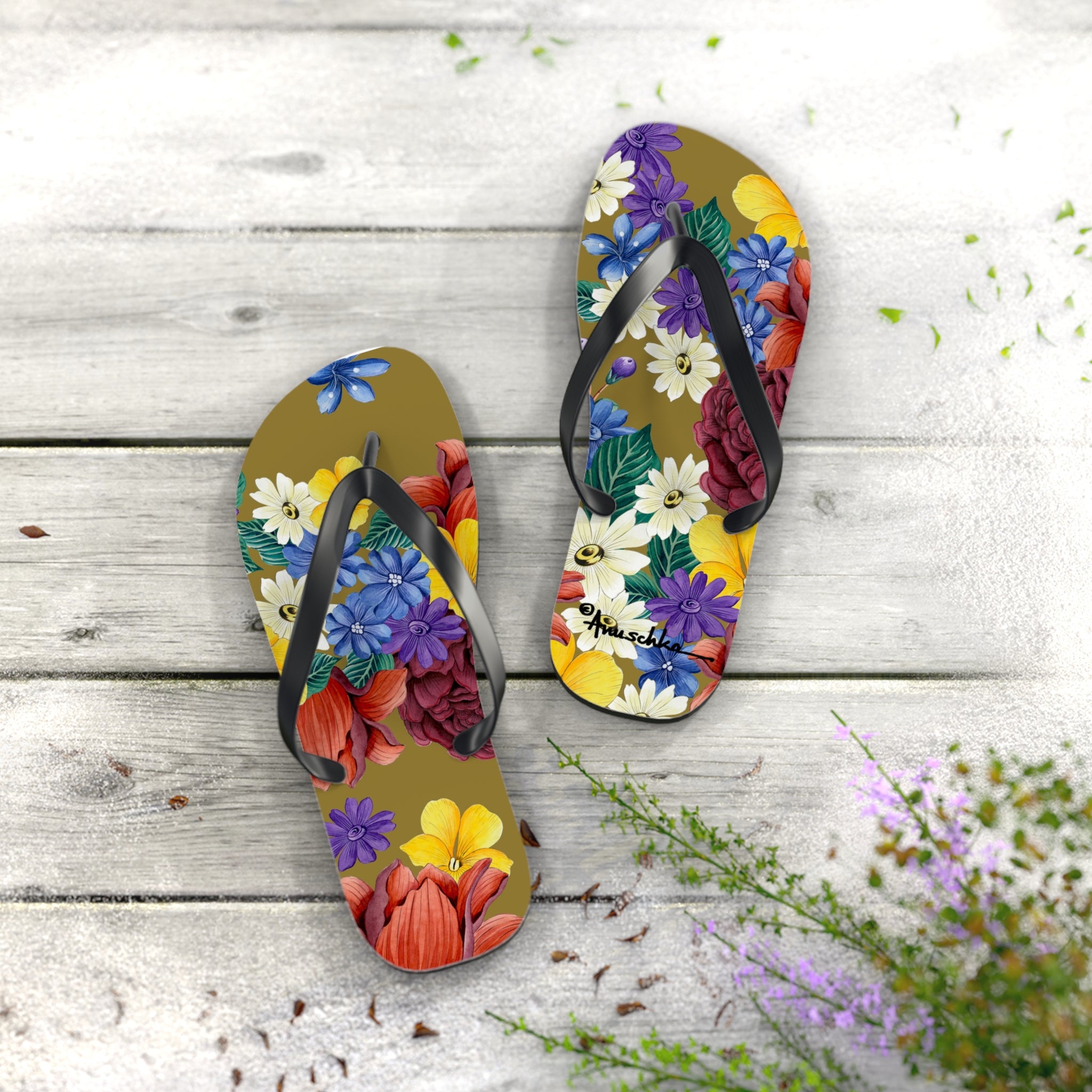 Dreamy Floral Flip Flops