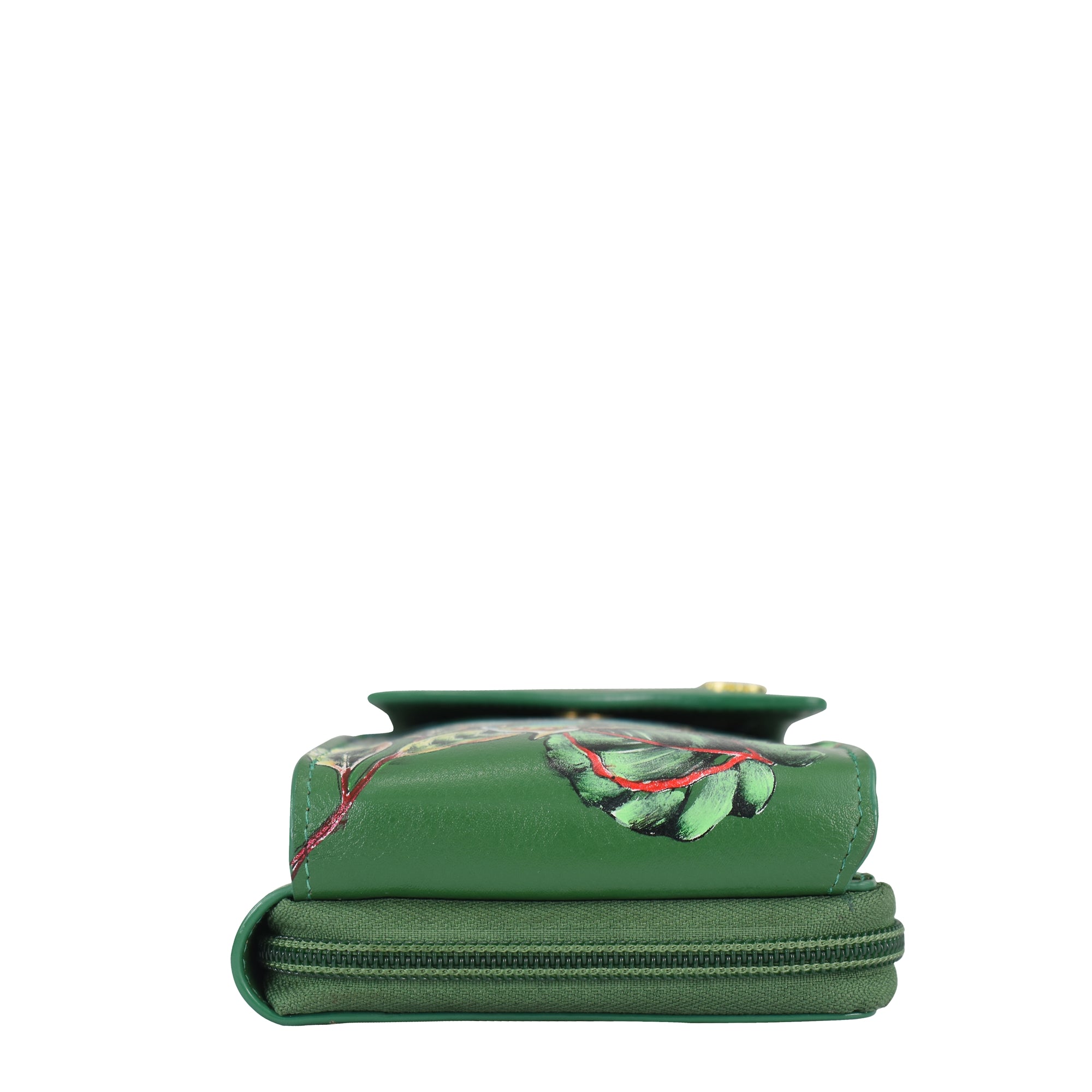 Anuschka Hand-Painted Leather Crossbody Phone Case – RFID Protected Wallet With Adjustable Strap, Fits Phones Up To 6.33 Inches