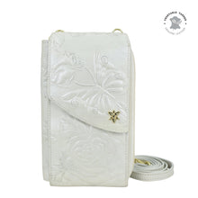 Load image into Gallery viewer, Tooled Rose-Peal White Crossbody Phone Case - 1173
