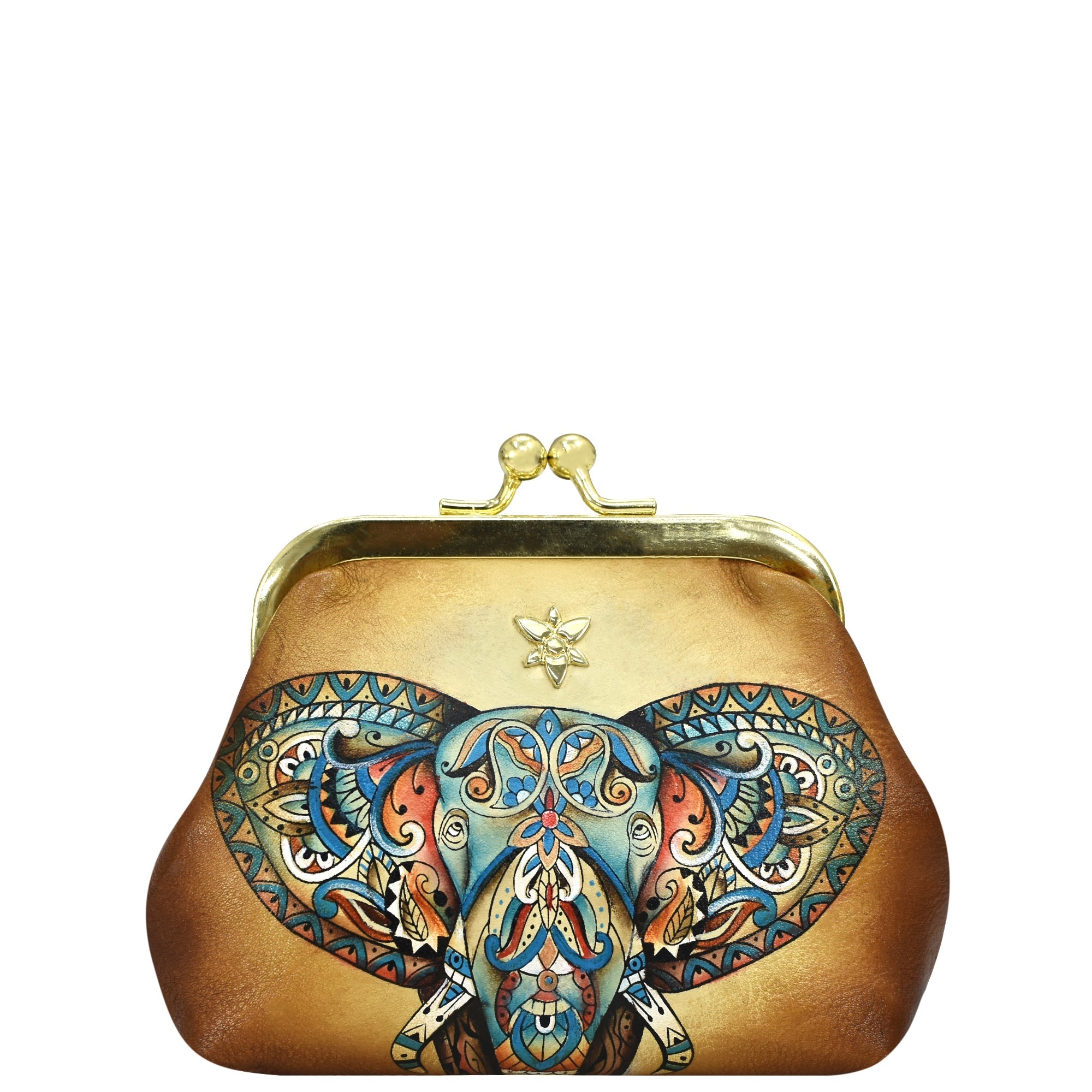 Elephant Mandala Hand Painted Bags and Accessories Anuschka Leather Anuschka EU