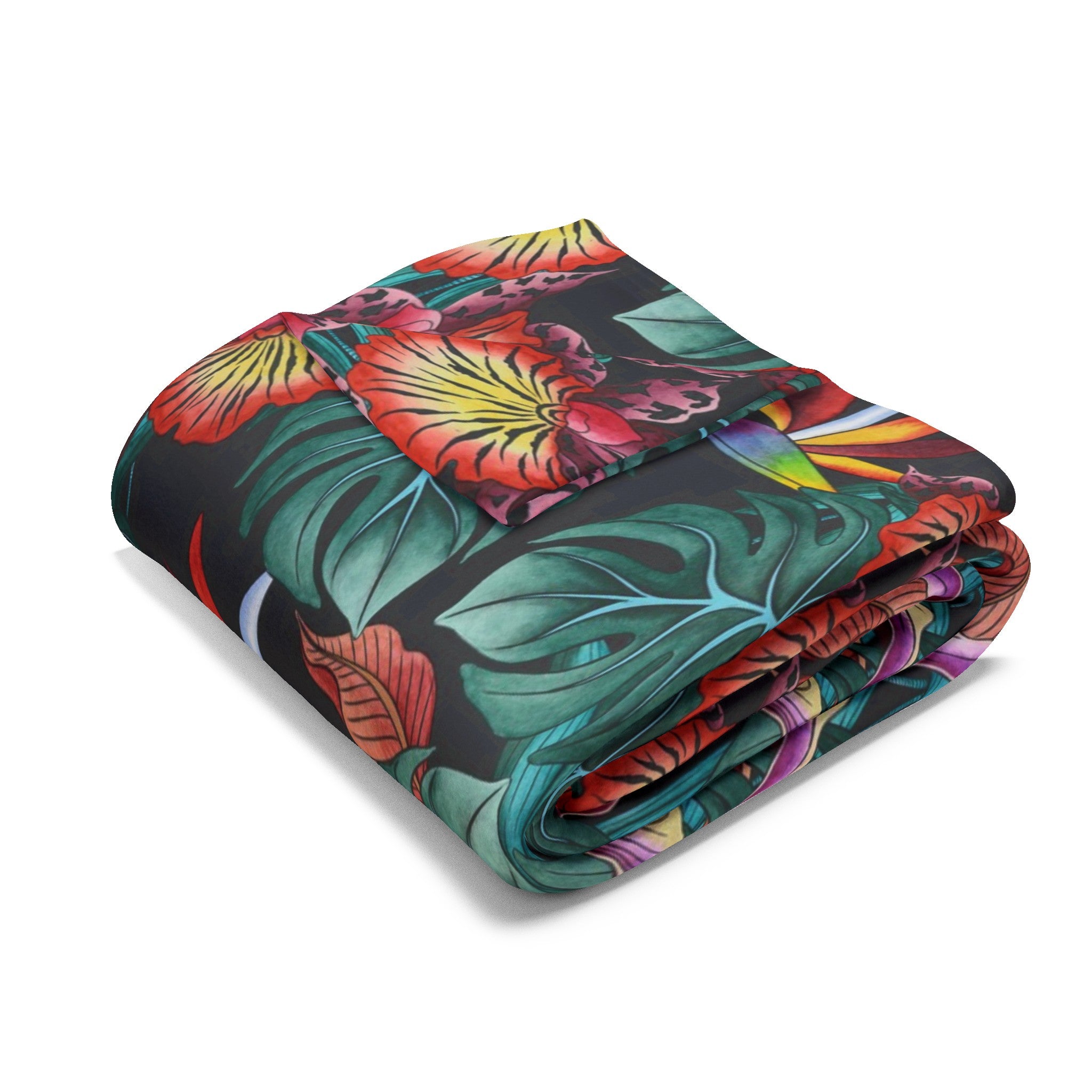 Island Escape Black Arctic Fleece Blanket