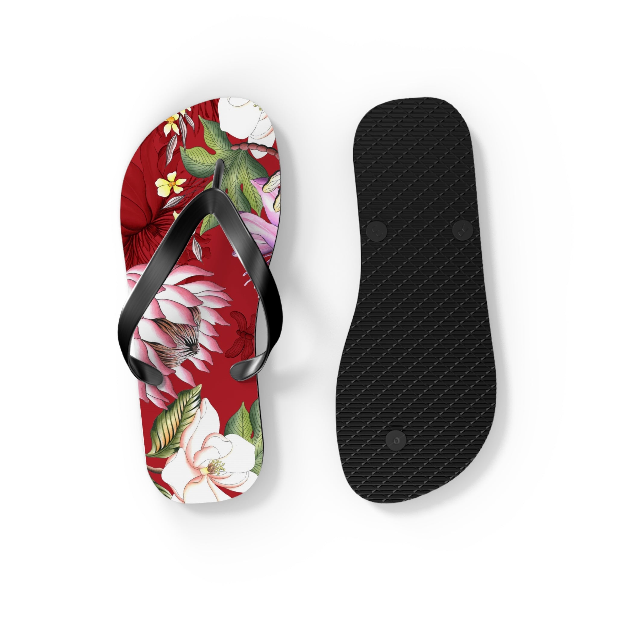 Crimson Garden Flip Flops