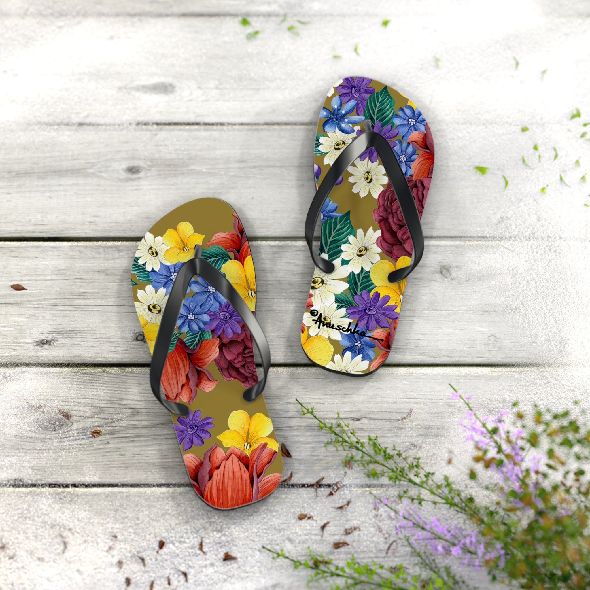 Dreamy Floral Flip Flops