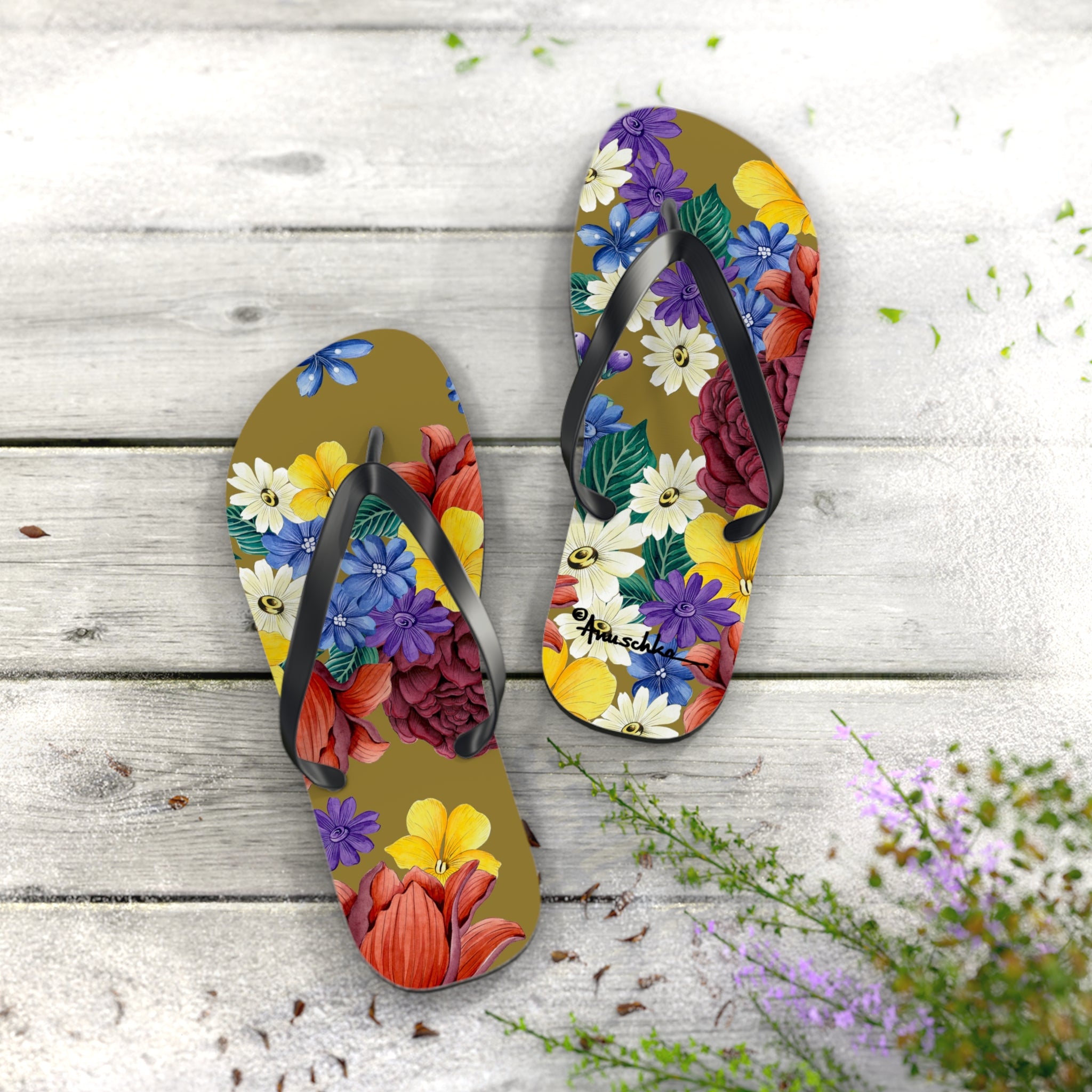 Dreamy Floral Flip Flops