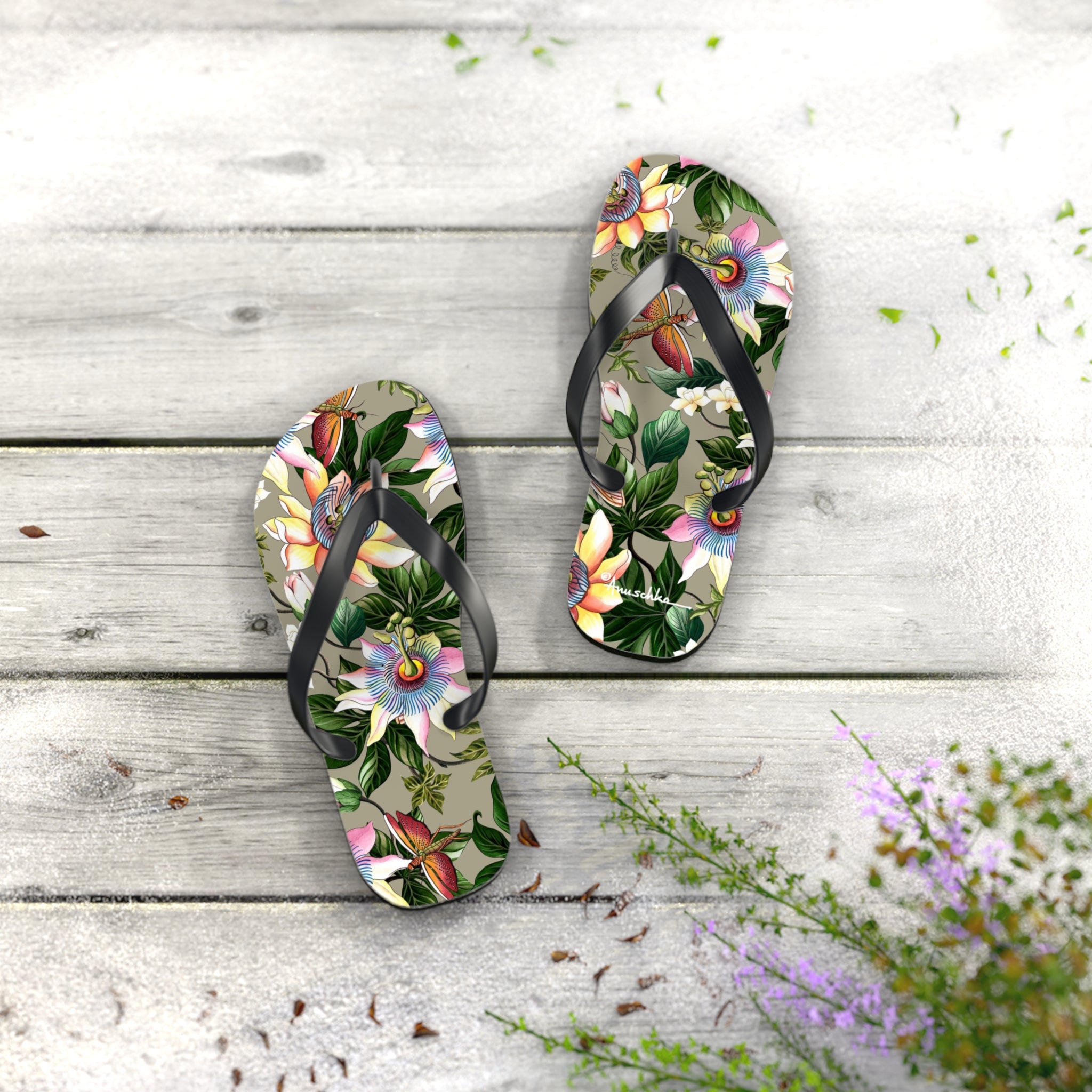 Floral Passion Flip Flops