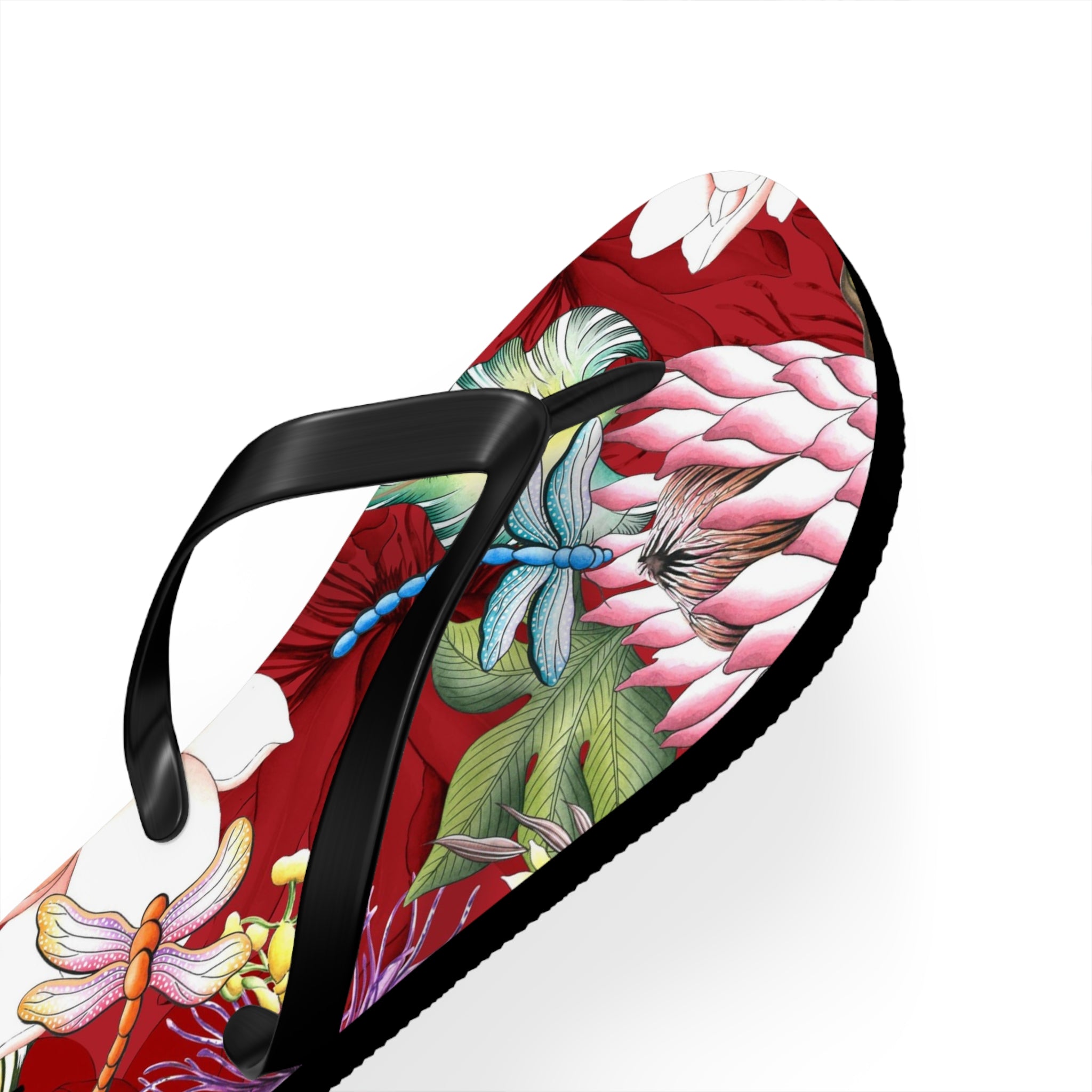 Crimson Garden Flip Flops