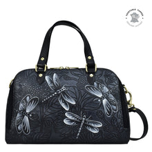 Load image into Gallery viewer, Tooled Dragonfly Meadow Pewter​ Wide Organizer Satchel - 695
