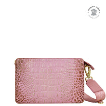 Load image into Gallery viewer, Croc Embossed Blush Gold Triple Compartment Crossbody - 696
