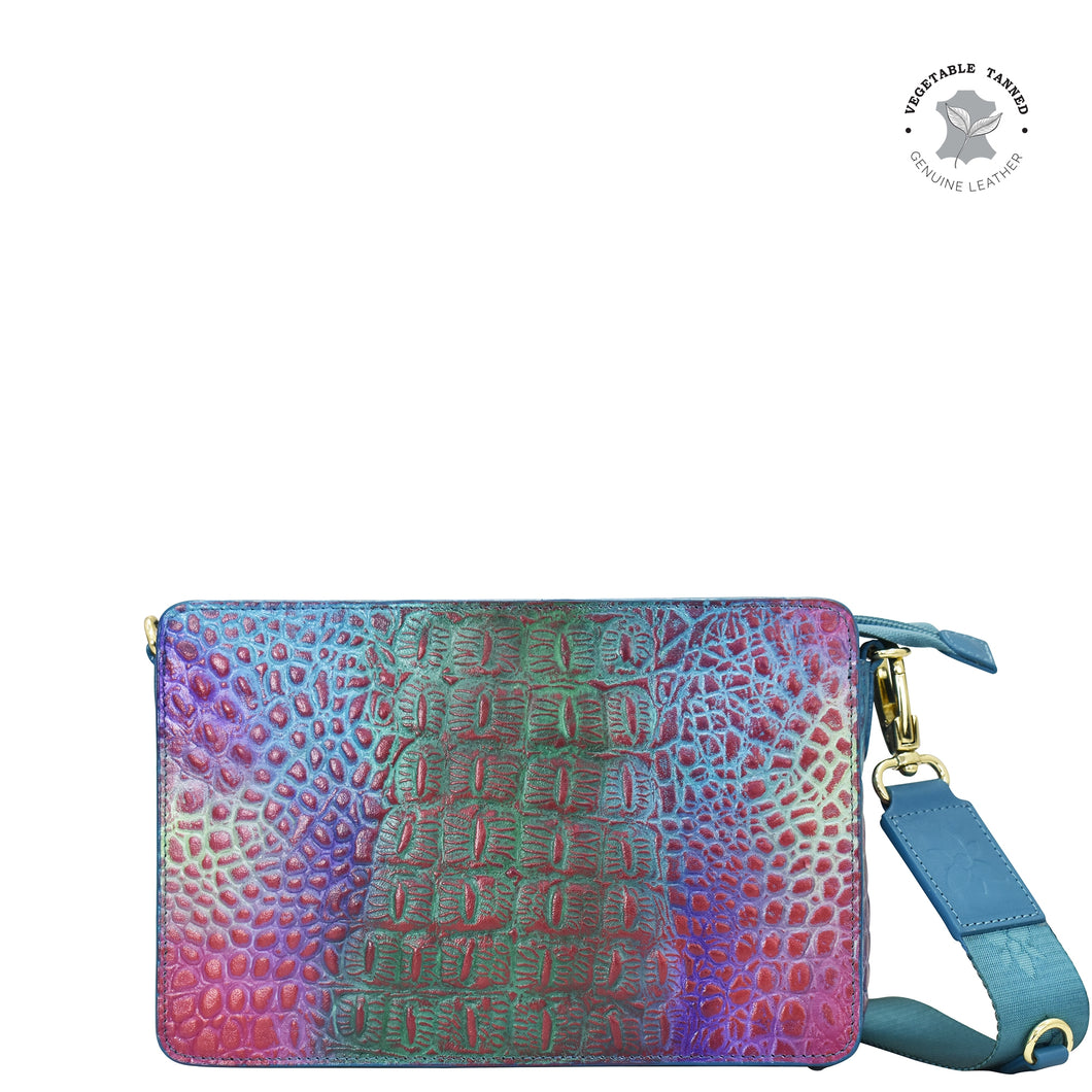 Croc Embossed Day Dream Triple Compartment Crossbody - 696