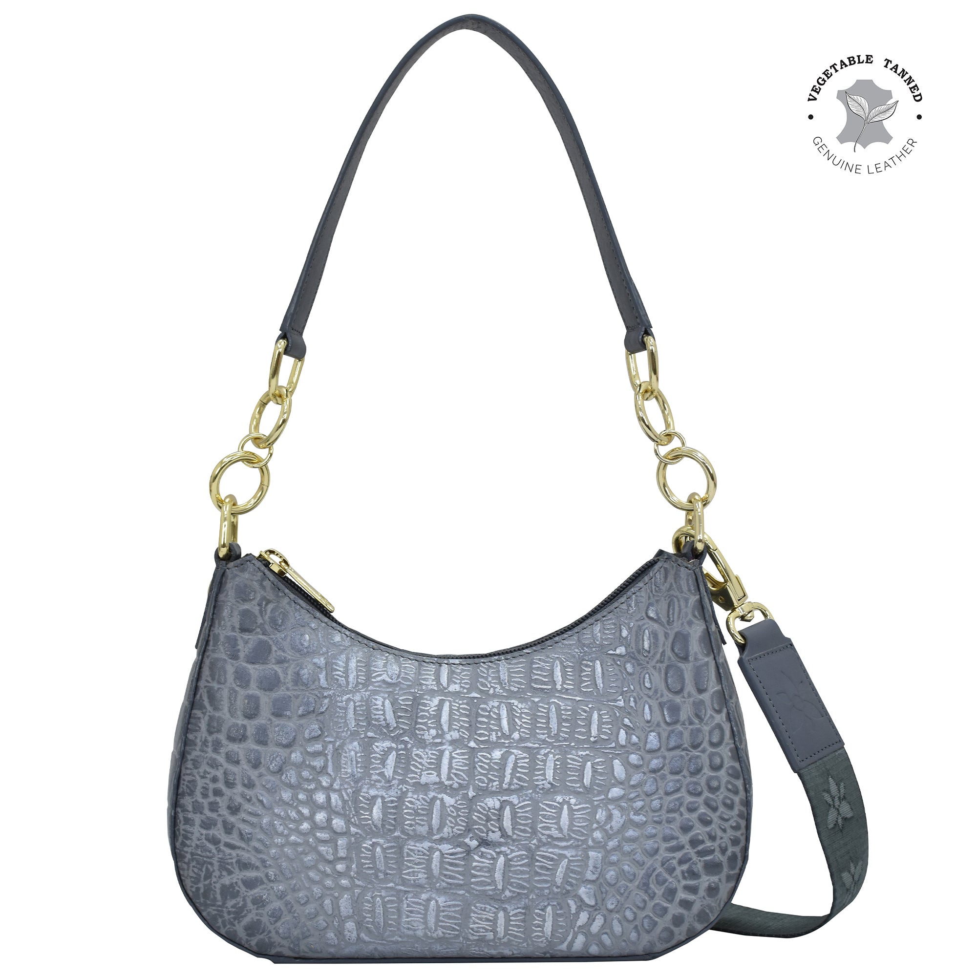 Grey Small Convertible Hobo - 701