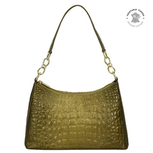 Brahmin Handbag Vintage Medium Beige Leather in Embossed