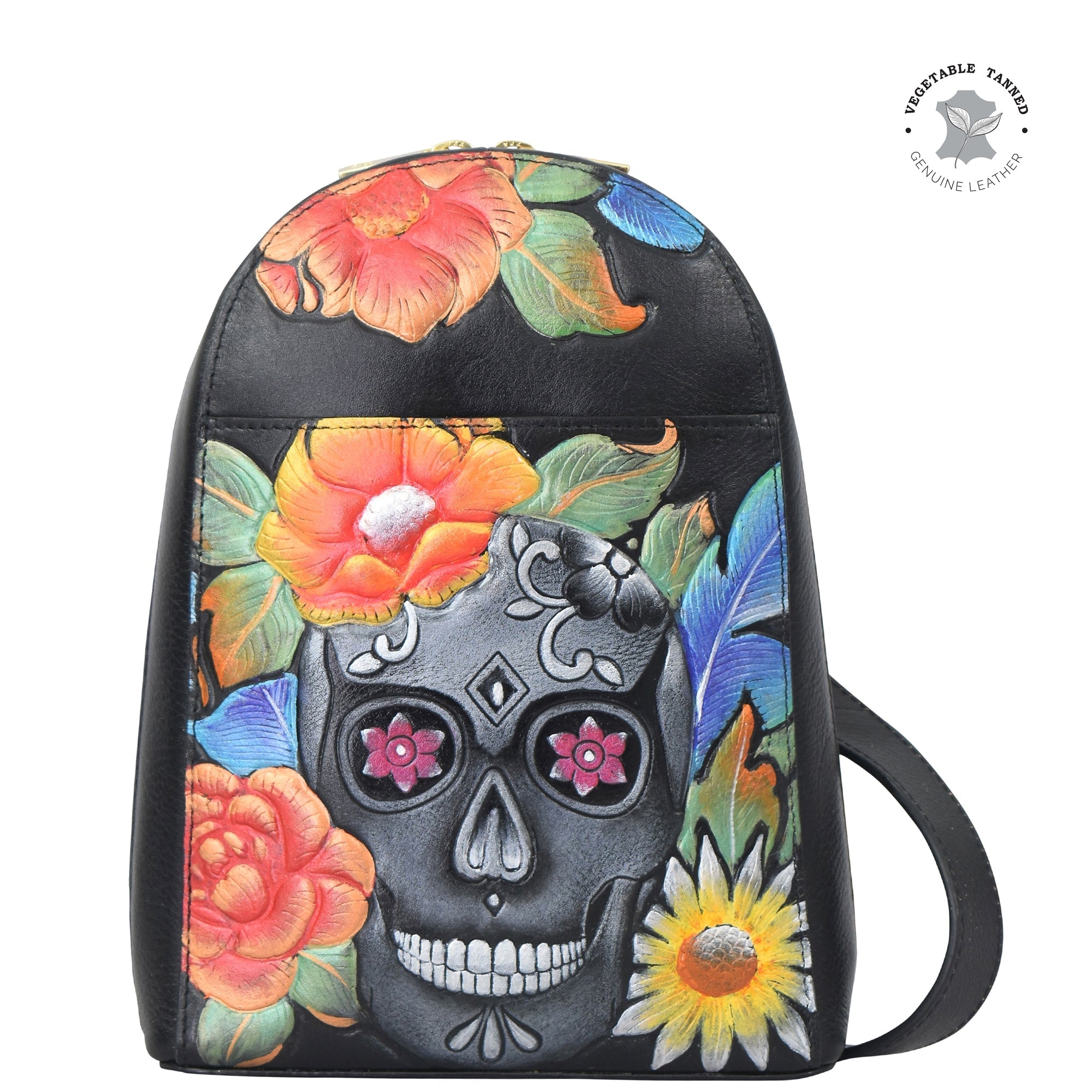 Borsa a spalla da donna in vera pelle ANTONELLA, colore MIELE/TESTA DI MORO, CHI Borsa a spalla da donna in vera pelle ANTONELLA, colore MIELE/TESTA DI MORO, CHI
