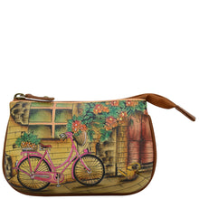 Load image into Gallery viewer, Anuschka Style 1107, handpainted Medium Zip Pouch. Vintage Bike painting
