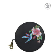 Hummingbird Black Round Coin Purse - 1175