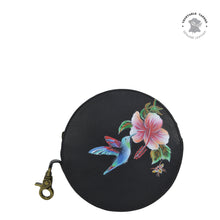 Load image into Gallery viewer, Hummingbird Black Round Coin Purse - 1175
