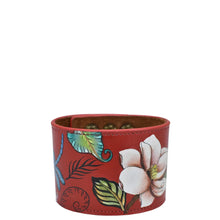 Load image into Gallery viewer, Anuschka Leather Adjustable Leather Wrist Band with Crimson Garden painting
