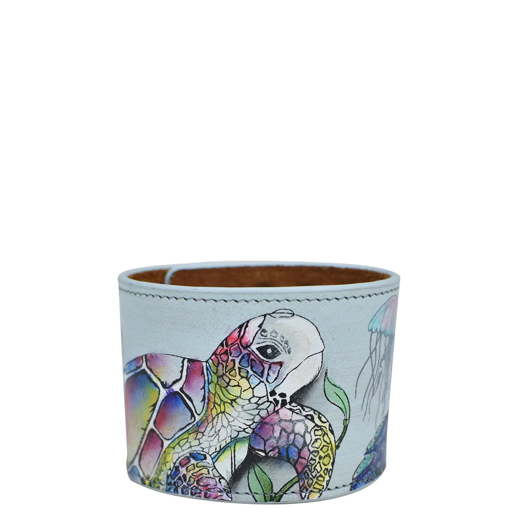 Underwater Beauty Painted Leather Cuff - 1176