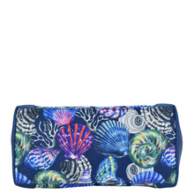 Load image into Gallery viewer, Fabric with Leather Trim Dome Cosmetic Bag - 13002
