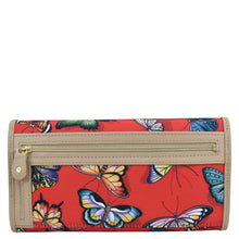 Load image into Gallery viewer, Fabric with Leather Trim Three-Fold RFID Wallet - 13007
