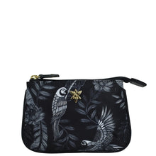 Load image into Gallery viewer, Jungle Macaws Fabric with Leather Trim Zip Travel Pouch - 13008
