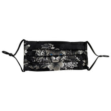 Load image into Gallery viewer, Anuschka style 3303, printed 100% Silk Pleated Face Covering. Cleopatra&#39;s Leopard painting in black, grey and silver color. 100% double layered silk, Pocket for filter, Adjustable sideband and 2 filters included.
