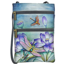 Load image into Gallery viewer, Tranquil Pond Mini Double Zip Travel Crossbody - 448
