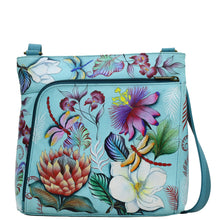 Load image into Gallery viewer, Jardin Bleu Crossbody With Front Zip Organizer - 651
