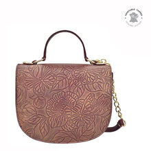 Load image into Gallery viewer, Tooled Butterfly Wine Flap Crossbody - 694

