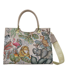 Load image into Gallery viewer, Anuschka Meduim Satchel with African Adventure painting
