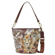 Load image into Gallery viewer, Cleopatra&#39;s Leopard Tan Tall Bucket Hobo - 699
