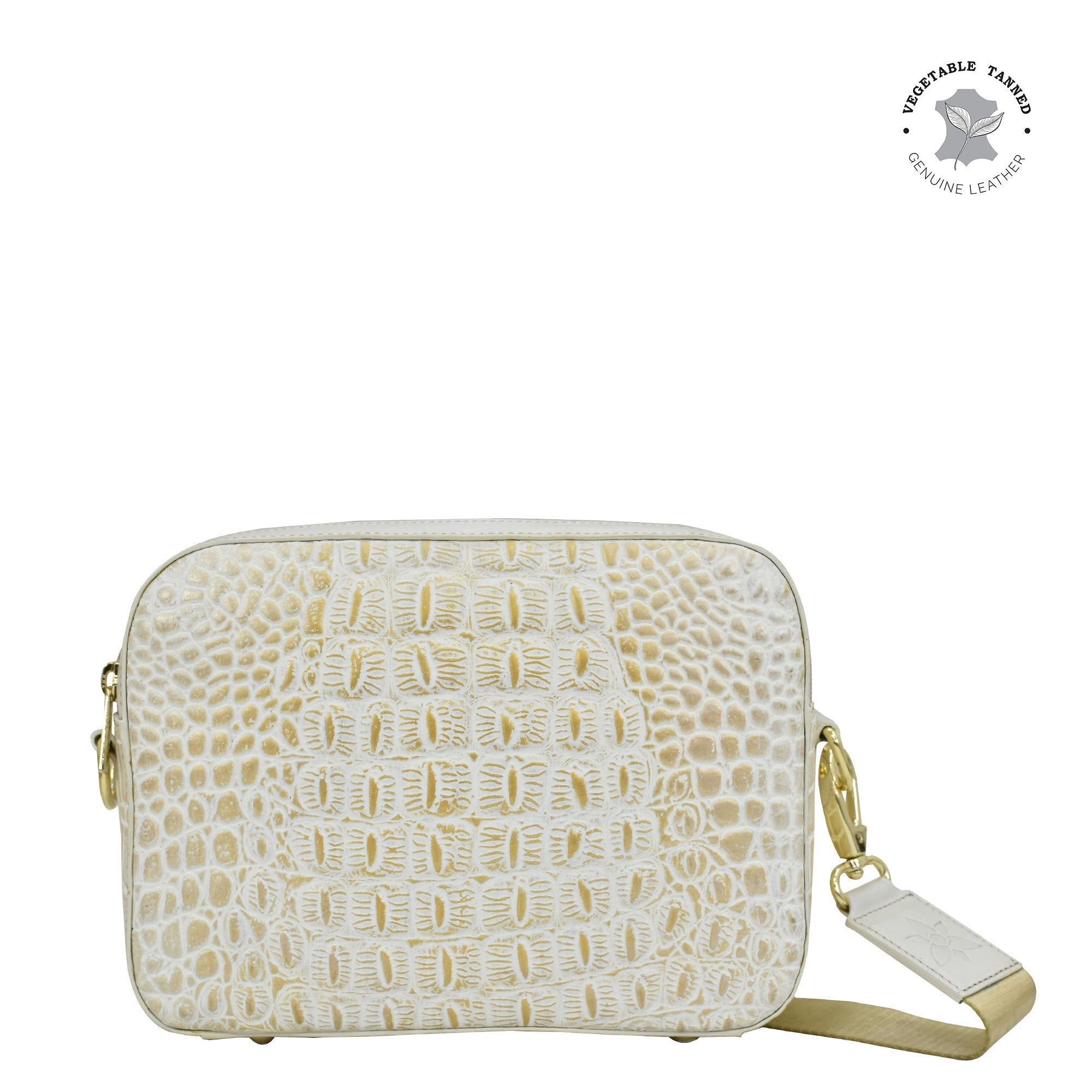 Oro & hot Gold Croc-Embossed Tote/Crossbody