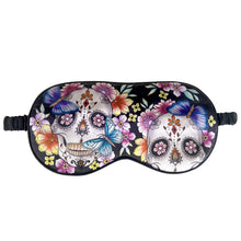 Load image into Gallery viewer, Anuschka Style 3302, Printed 100% Silk Padded Eye Mask. Day of the Dead print
